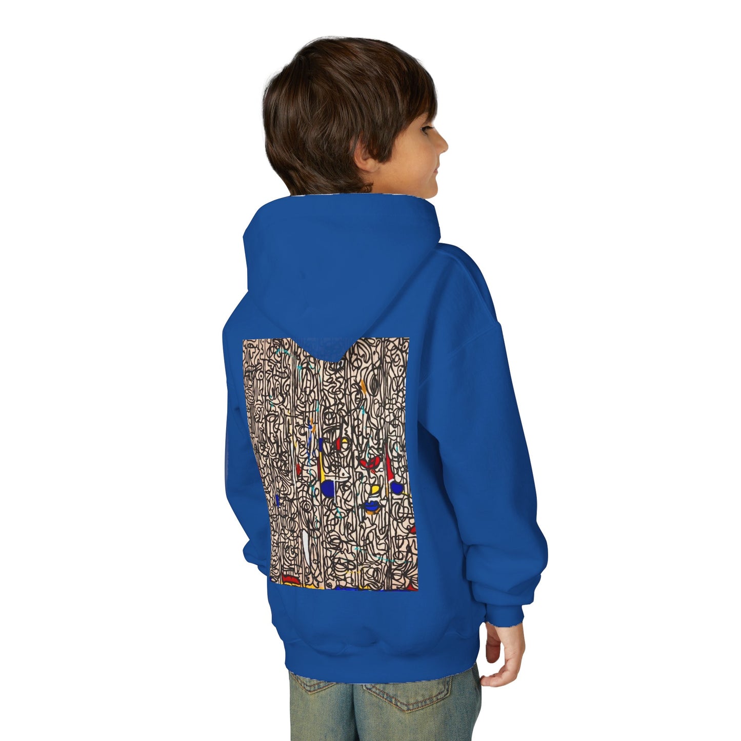 Colorful Abstract Youth Hoodie, Artistic Kids Sweatshirt, Unique Gift for Teens, Trendy Casual Wear, Perfect for Art Lovers, Kids' Fashion