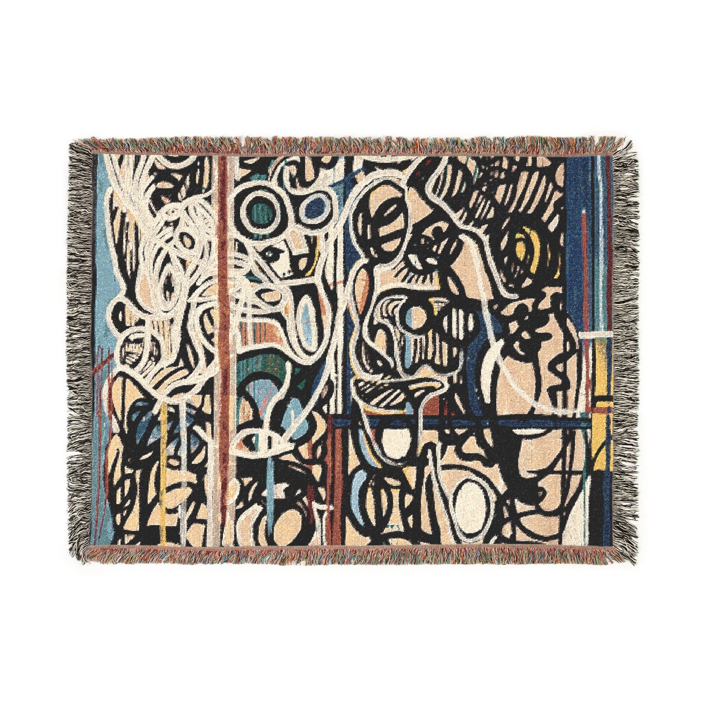 Artistic Woven Blanket - Cozy Decorative Throw for Home, Unique Wall Tapestry, Ideal Gift for Art Lovers, Warm Living Room Accent