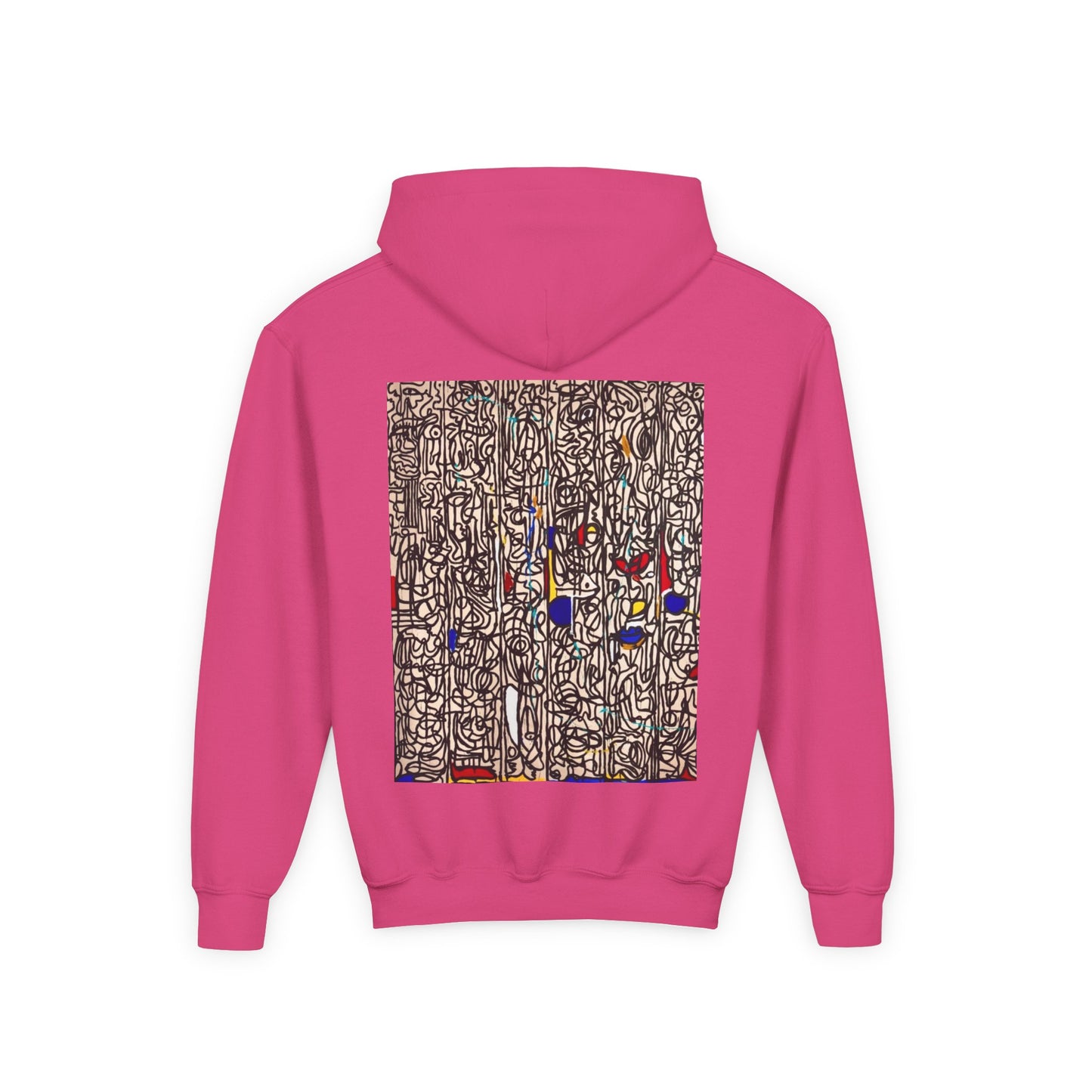Colorful Abstract Youth Hoodie, Artistic Kids Sweatshirt, Unique Gift for Teens, Trendy Casual Wear, Perfect for Art Lovers, Kids' Fashion