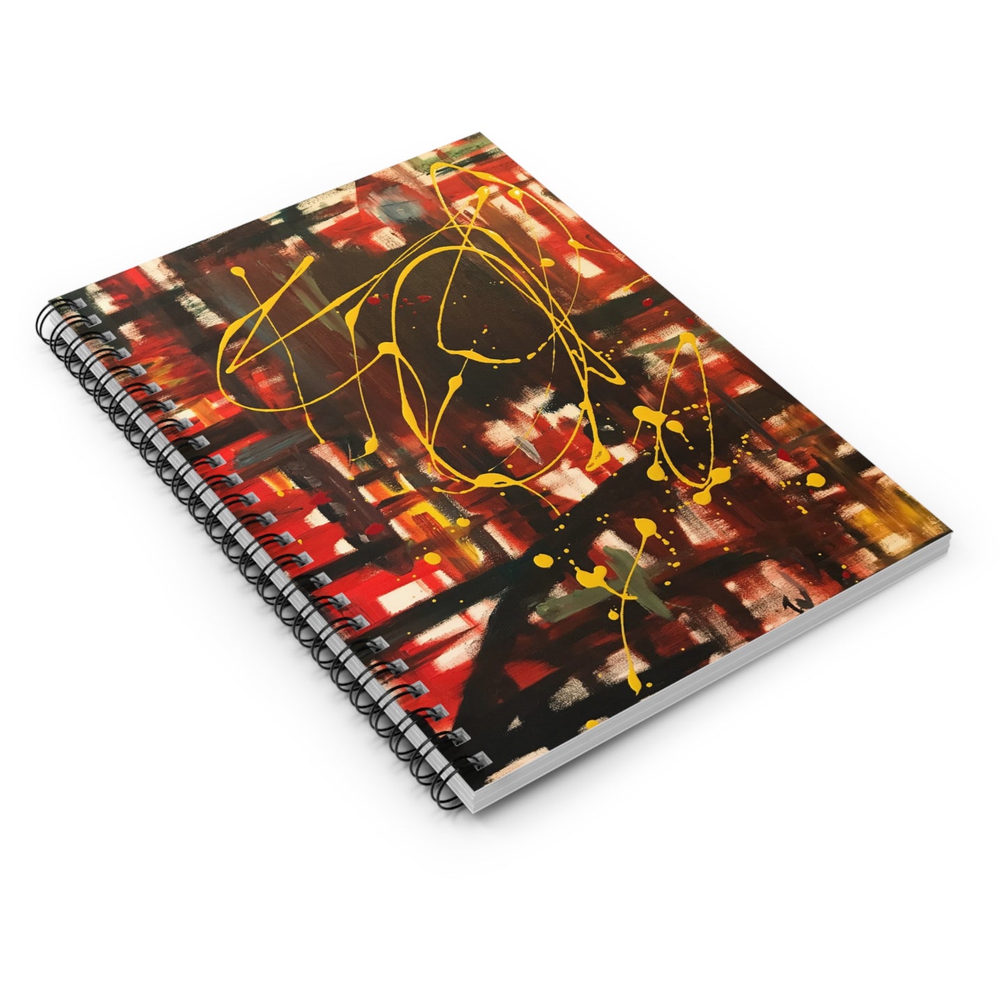 Artistic Spiral Notebook - Ruled Line | Unique Journal for Creative Minds, School Supplies, Gift for Artists, Red Yellow Design, Daily [...]