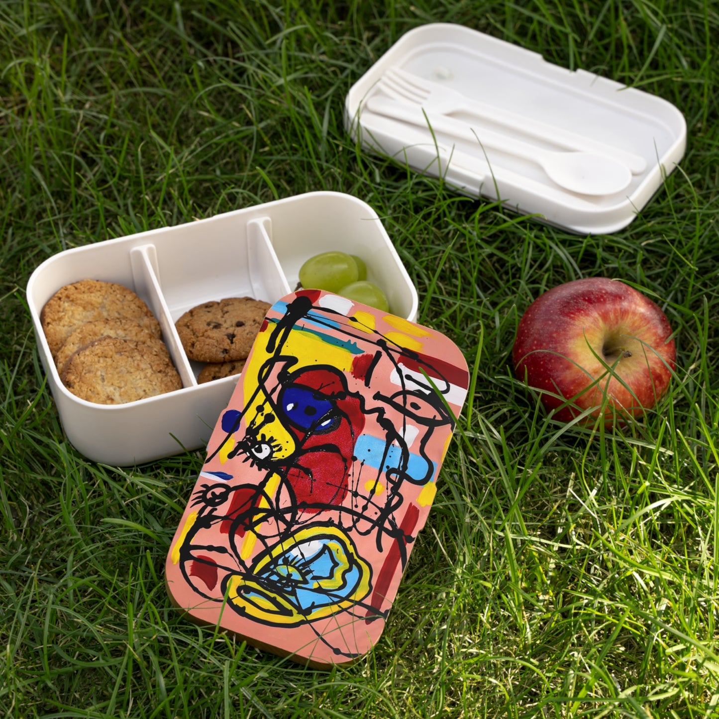 Vibrant Bento Lunch Box with Art Design, Eco-Friendly Meal Prep Container, Colorful Food Storage for Adults & Kids, Perfect for School [...]
