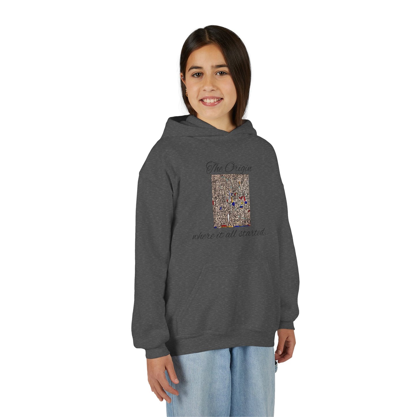 Colorful Abstract Youth Hoodie, Artistic Kids Sweatshirt, Unique Gift for Teens, Trendy Casual Wear, Perfect for Art Lovers, Kids' Fashion