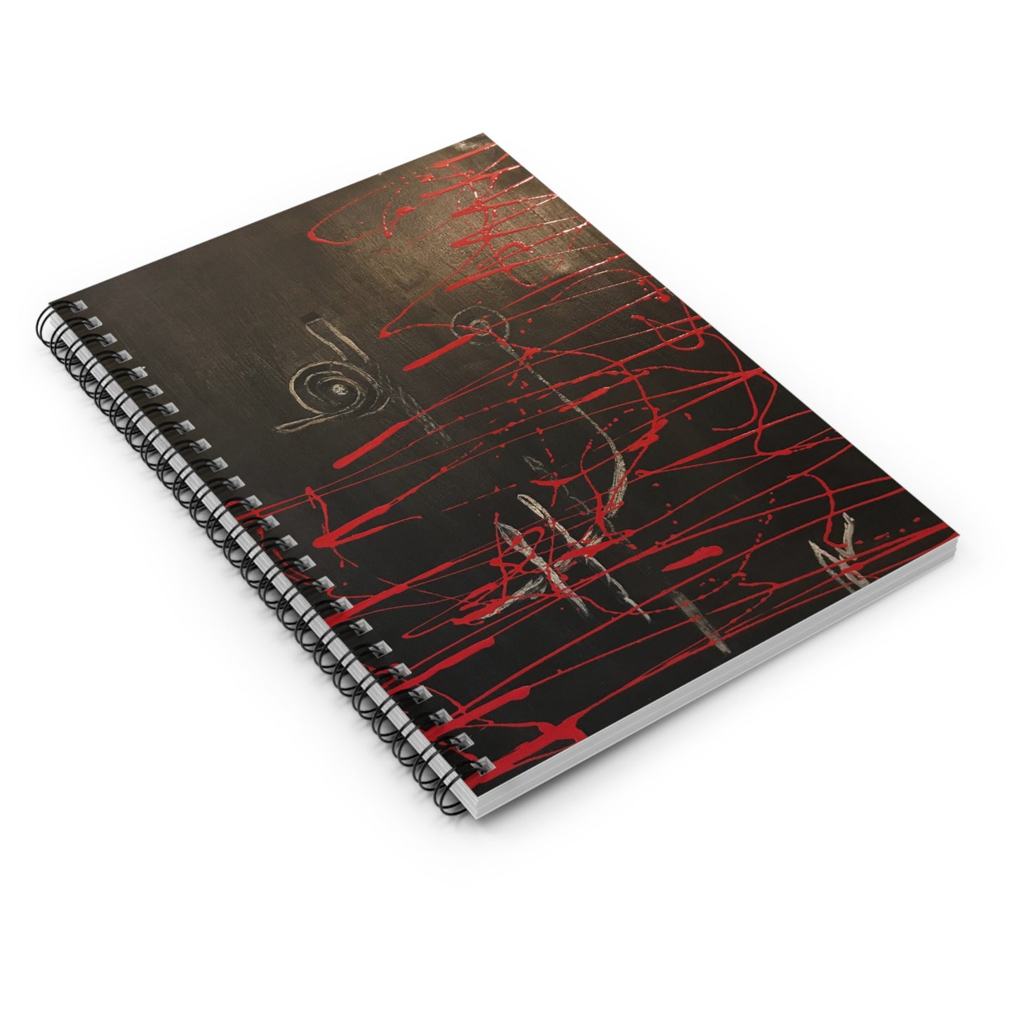 Artistic Ruled Notebook - Creative Journal for Artists, Gift for Writers, School Supplies, Black and Red Design