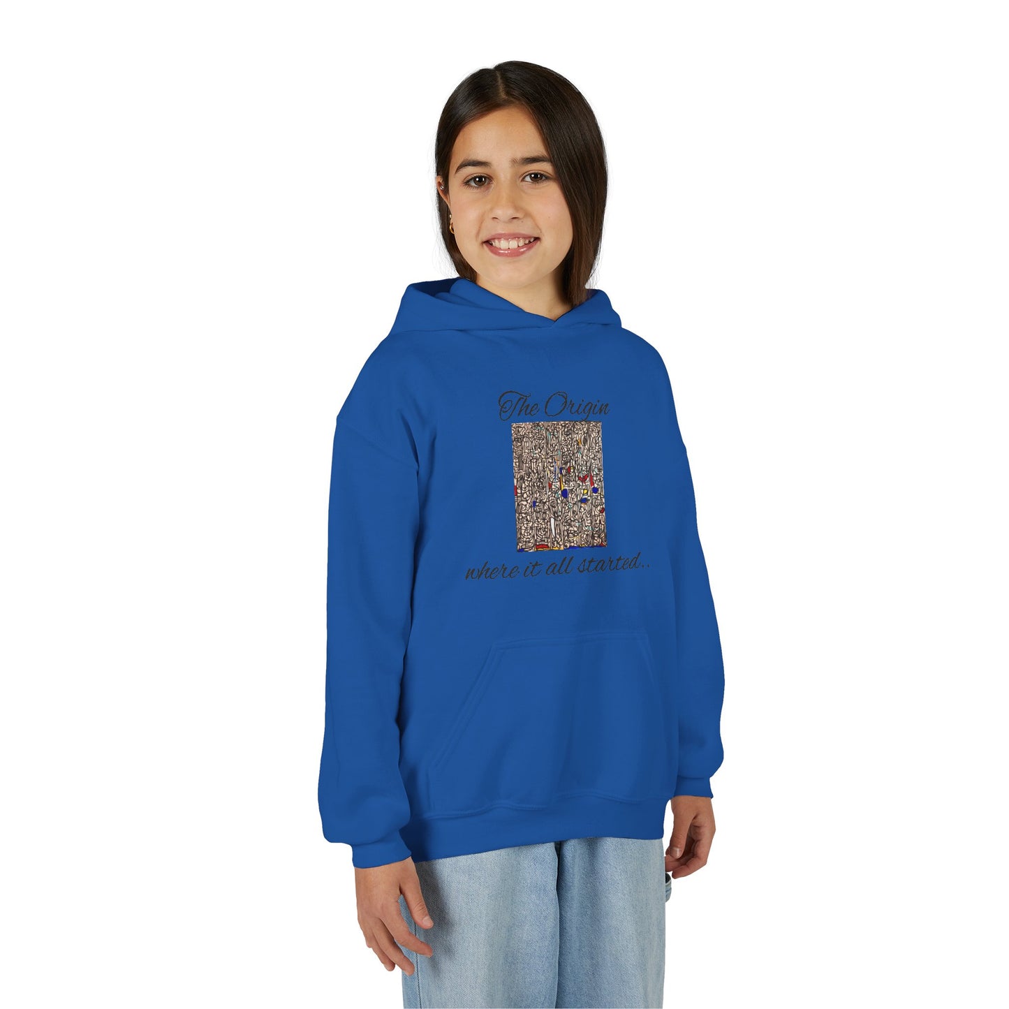 Colorful Abstract Youth Hoodie, Artistic Kids Sweatshirt, Unique Gift for Teens, Trendy Casual Wear, Perfect for Art Lovers, Kids' Fashion