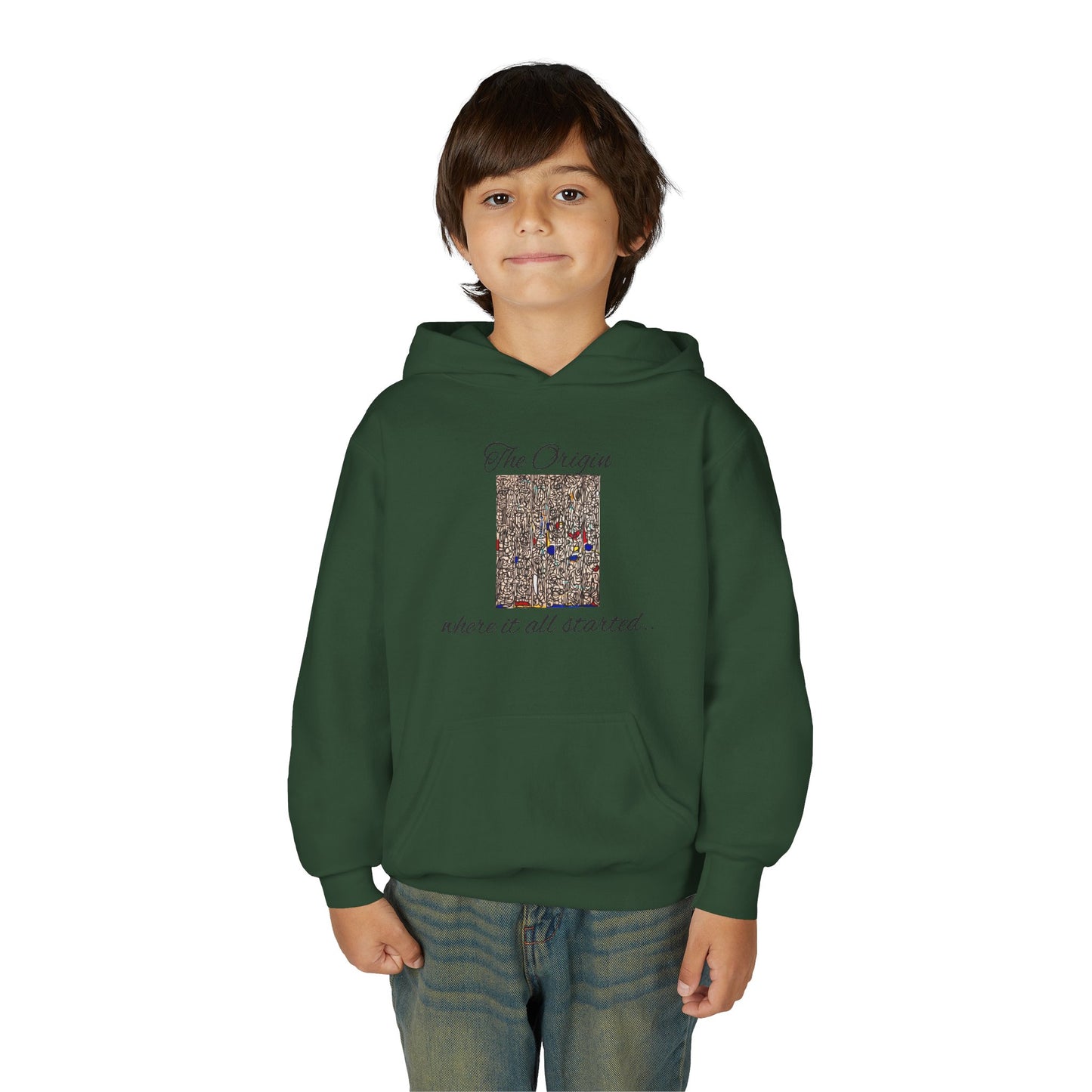 Colorful Abstract Youth Hoodie, Artistic Kids Sweatshirt, Unique Gift for Teens, Trendy Casual Wear, Perfect for Art Lovers, Kids' Fashion