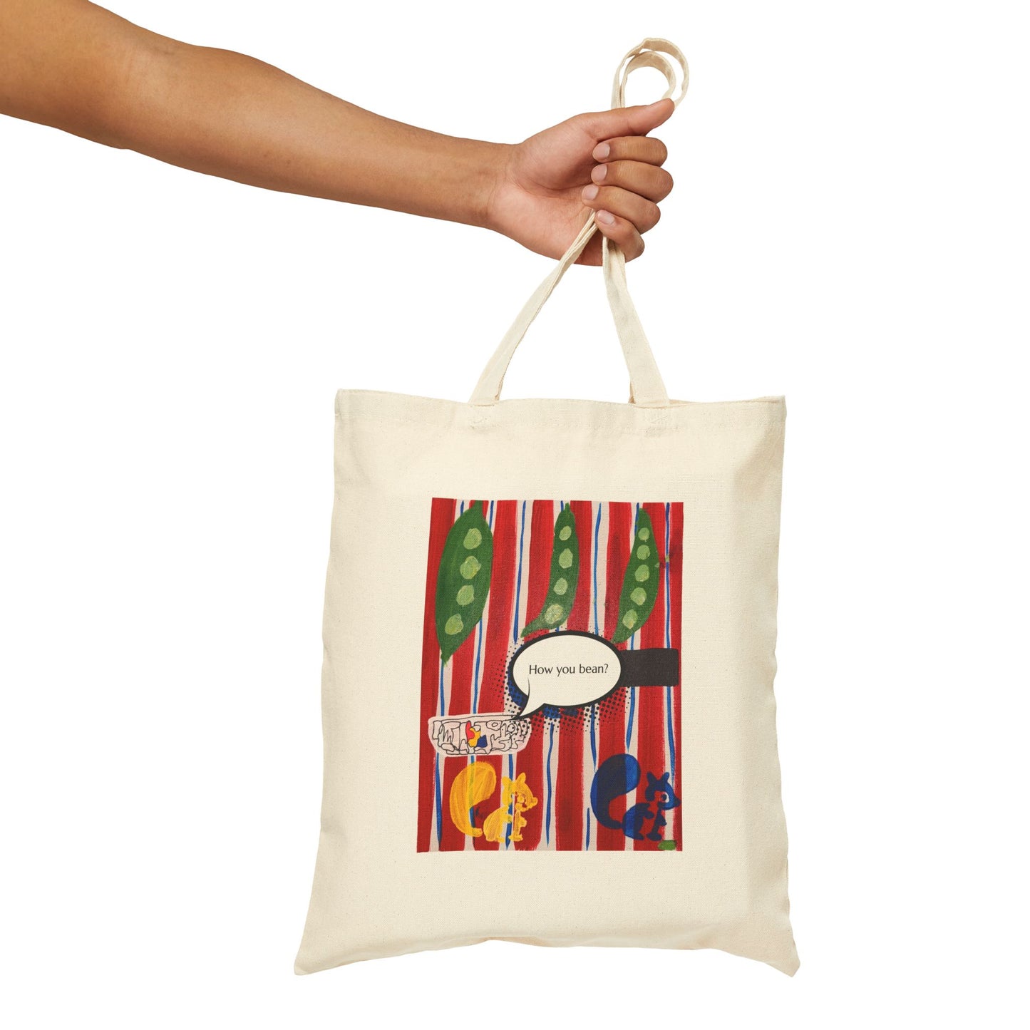 Playful Conversation Cotton Canvas Tote Bag