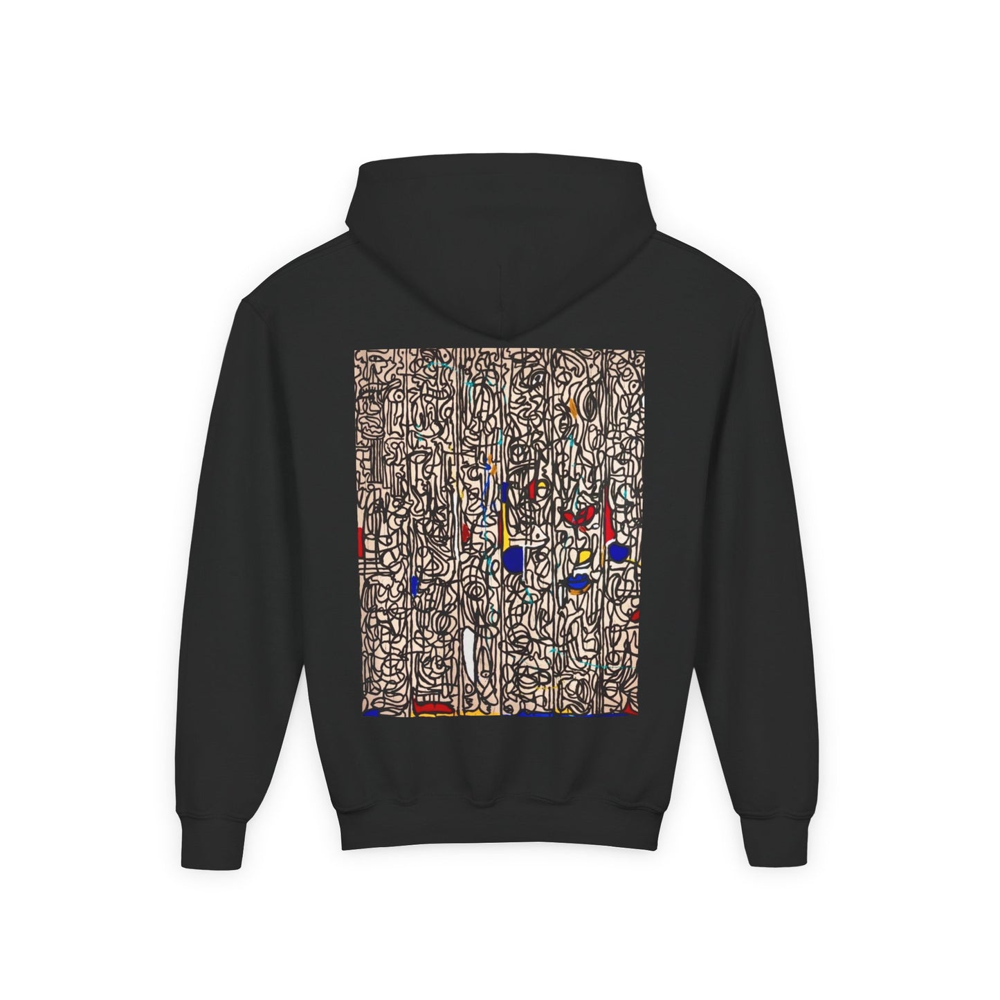 Colorful Abstract Youth Hoodie, Artistic Kids Sweatshirt, Unique Gift for Teens, Trendy Casual Wear, Perfect for Art Lovers, Kids' Fashion