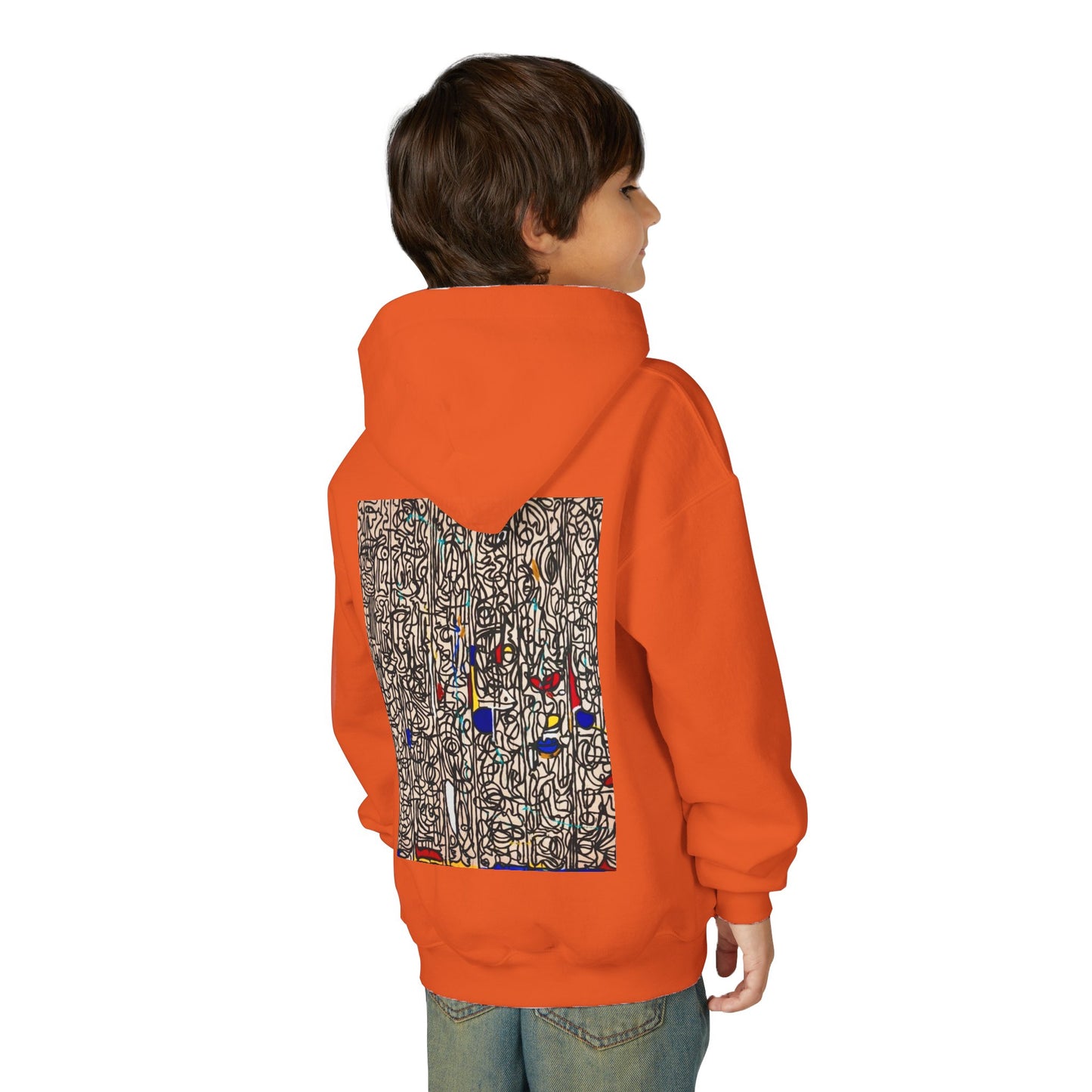 Colorful Abstract Youth Hoodie, Artistic Kids Sweatshirt, Unique Gift for Teens, Trendy Casual Wear, Perfect for Art Lovers, Kids' Fashion