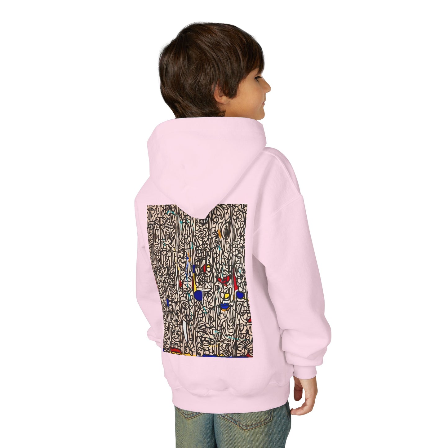 Colorful Abstract Youth Hoodie, Artistic Kids Sweatshirt, Unique Gift for Teens, Trendy Casual Wear, Perfect for Art Lovers, Kids' Fashion