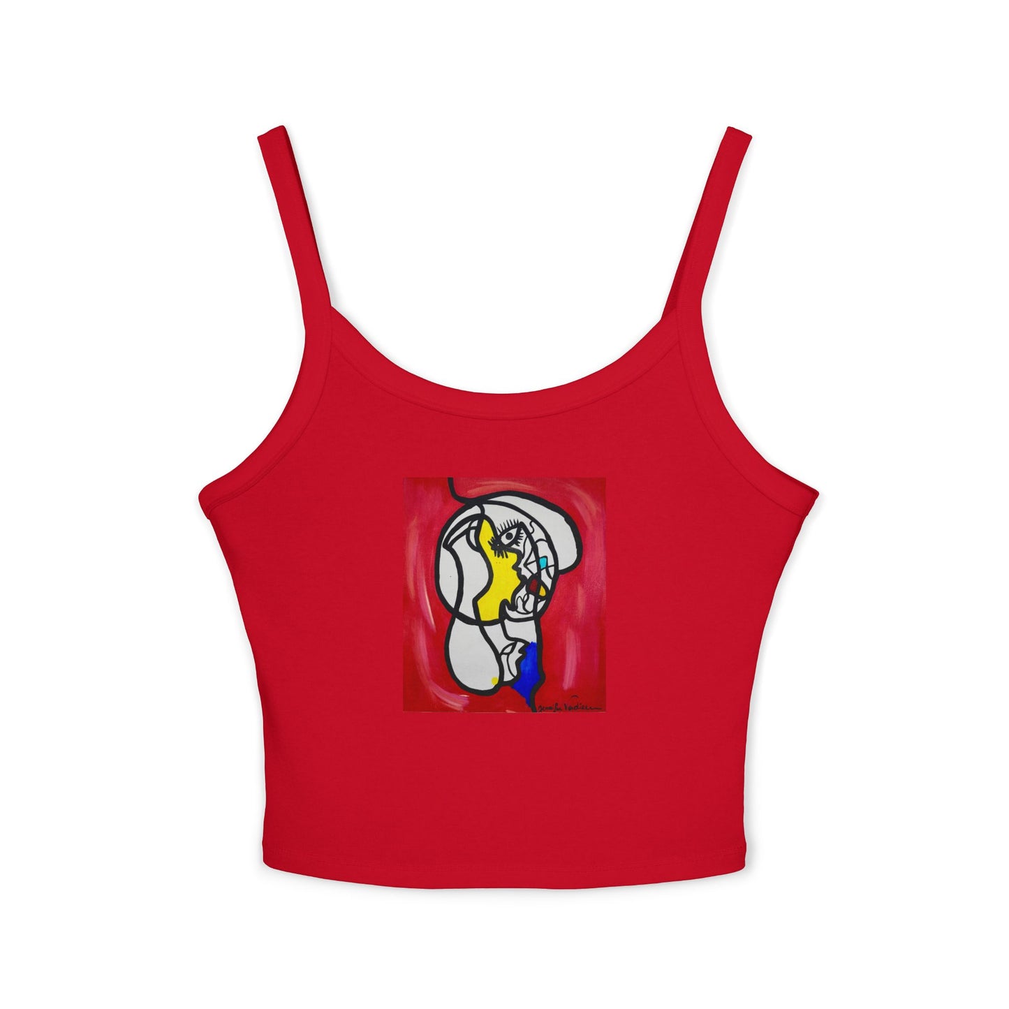 Colorful Art-Inspired Women's Spaghetti Strap Tank Top, Summer Fashion, Festival Wear, Perfect for Casual Outings, Gift for Art [...]