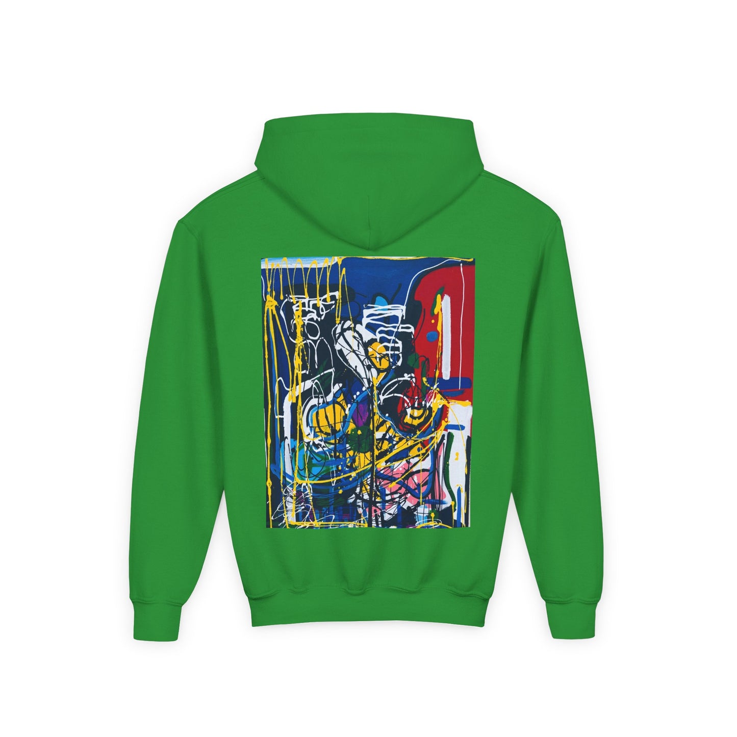 Colorful Youth Hoodie with Artistic Print, Youth Sweatshirt, Trendy Hoodie for Kids, Stylish Hooded Sweatshirt, Gift for Young Artists
