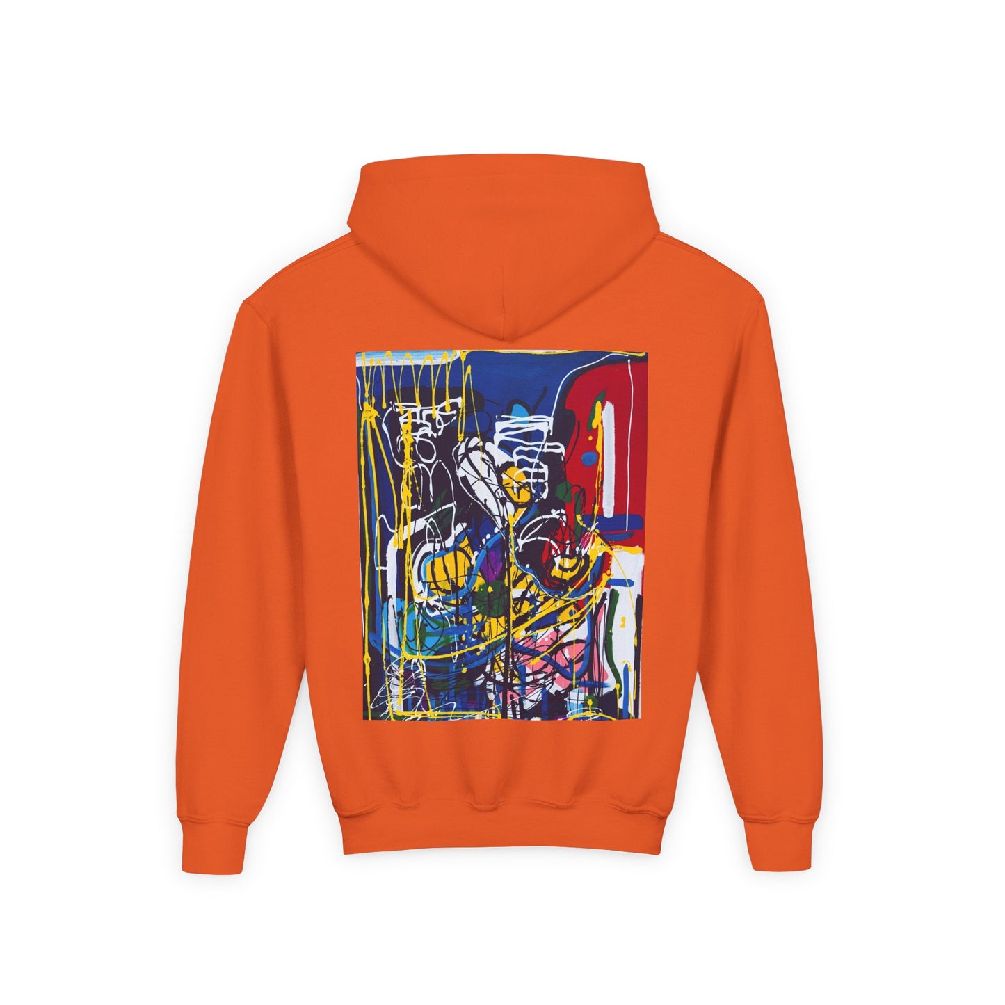 Colorful Youth Hoodie with Artistic Print, Youth Sweatshirt, Trendy Hoodie for Kids, Stylish Hooded Sweatshirt, Gift for Young Artists