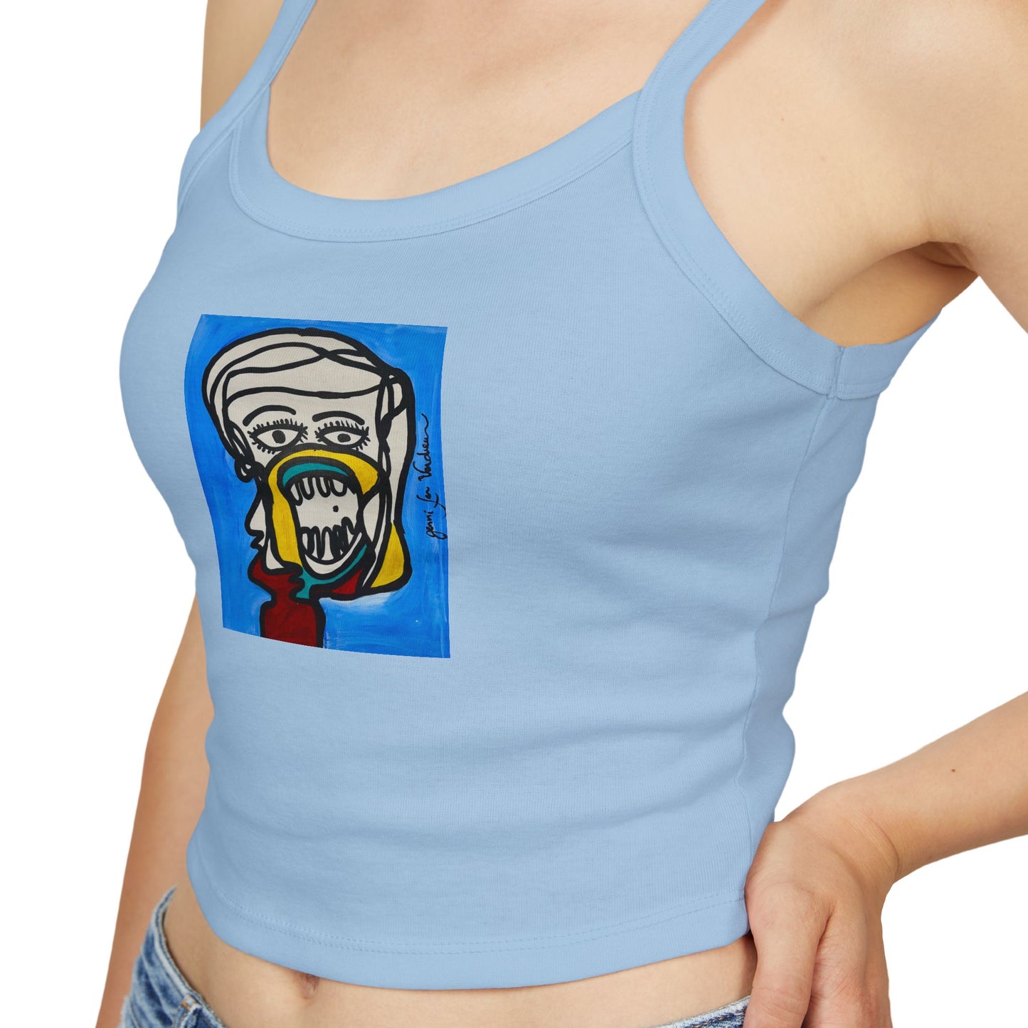 Colorful Art-Inspired Women's Spaghetti Strap Tank Top, Summer Fashion, Festival Wear, Perfect for Casual Outings, Gift for Art [...]