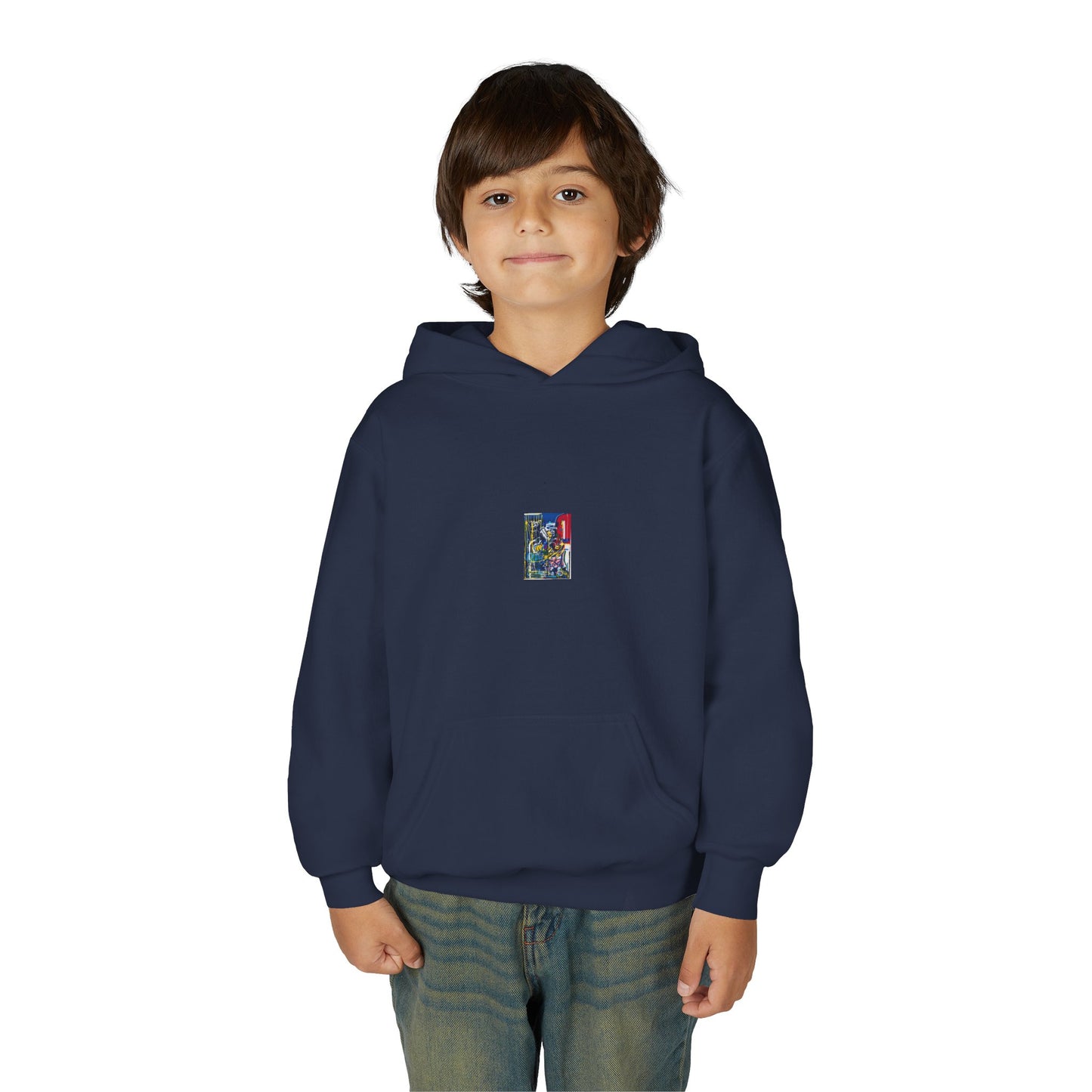 Colorful Youth Hoodie with Artistic Print, Youth Sweatshirt, Trendy Hoodie for Kids, Stylish Hooded Sweatshirt, Gift for Young Artists