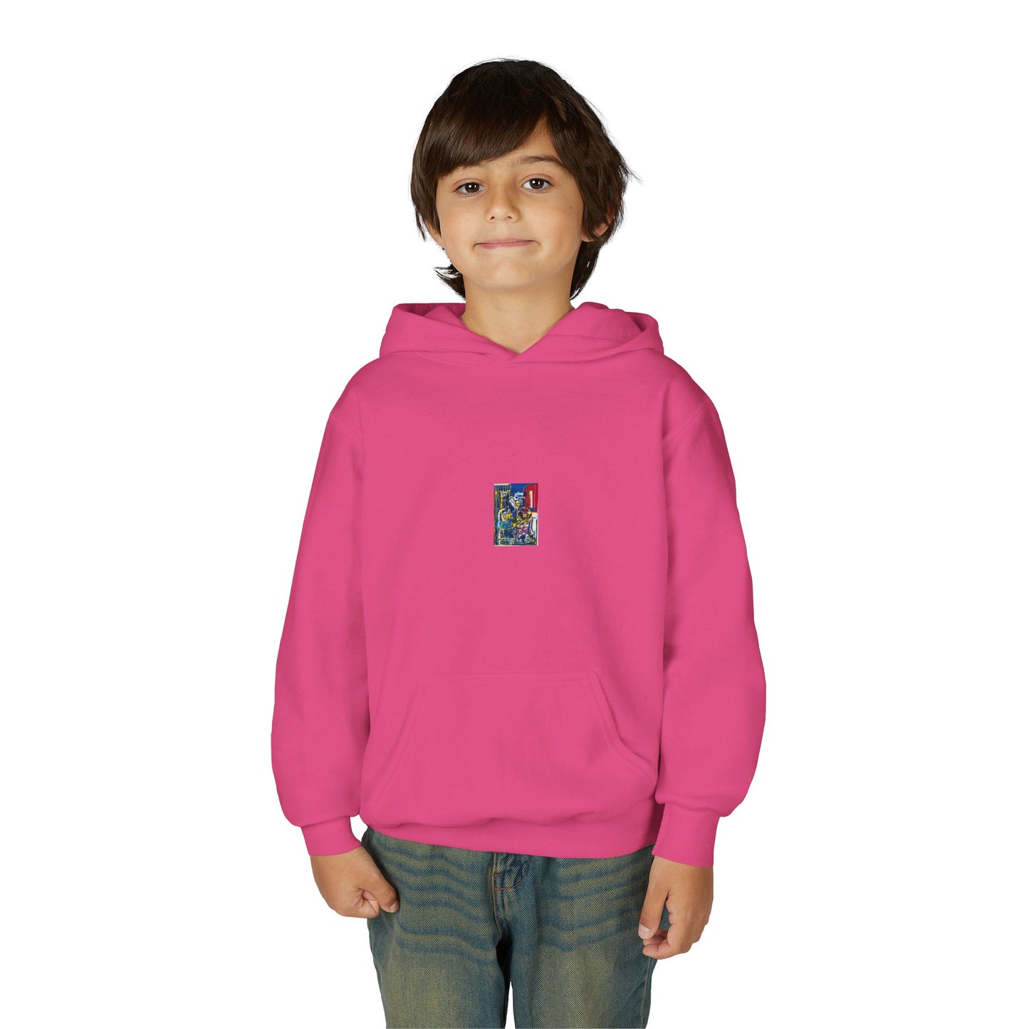Colorful Youth Hoodie with Artistic Print, Youth Sweatshirt, Trendy Hoodie for Kids, Stylish Hooded Sweatshirt, Gift for Young Artists