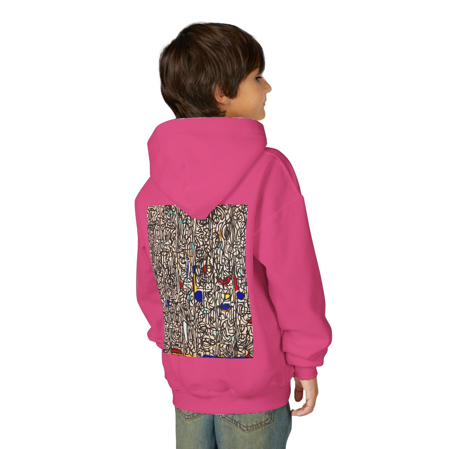 Colorful Abstract Youth Hoodie, Artistic Kids Sweatshirt, Unique Gift for Teens, Trendy Casual Wear, Perfect for Art Lovers, Kids' Fashion
