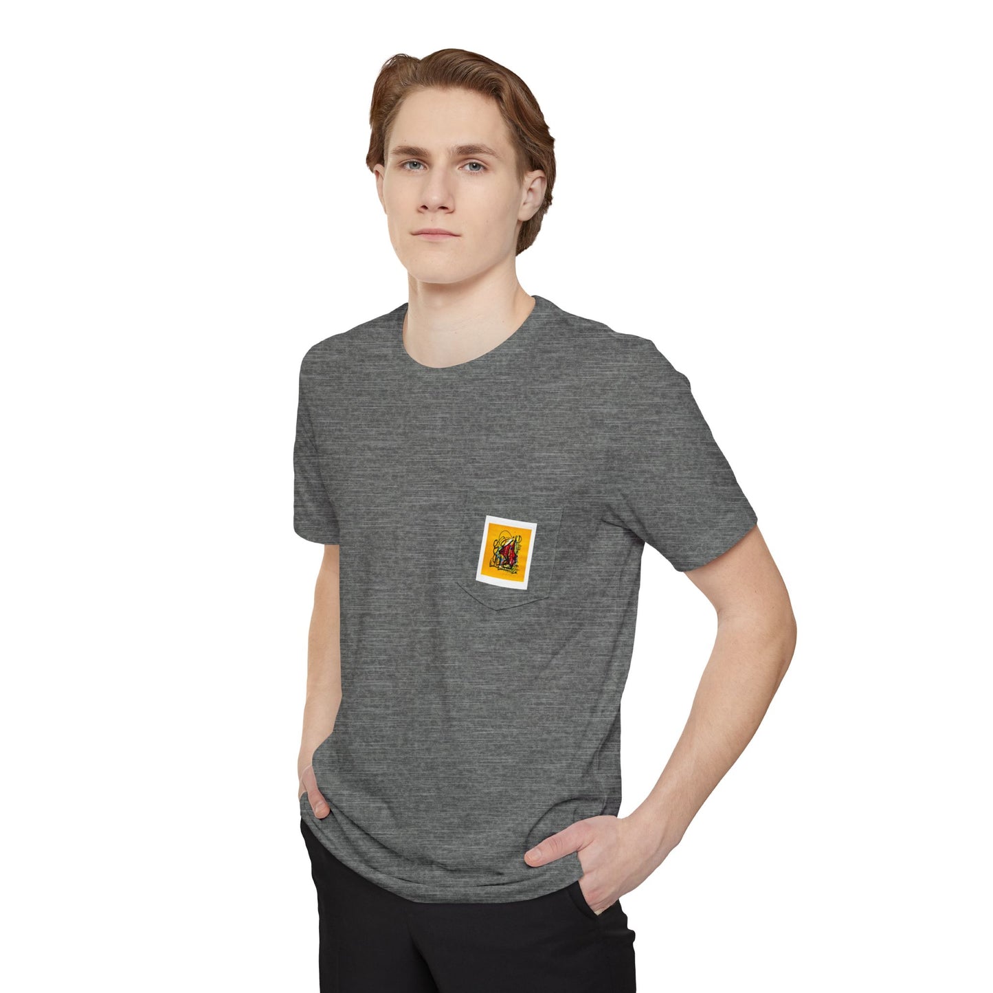 “Little Monster Tee”Colorful Graphic Pocket T-shirt, Casual Tee, Unisex Shirt, Summer Outfit, Gift for Him/Her, Stylish Pocket Tee