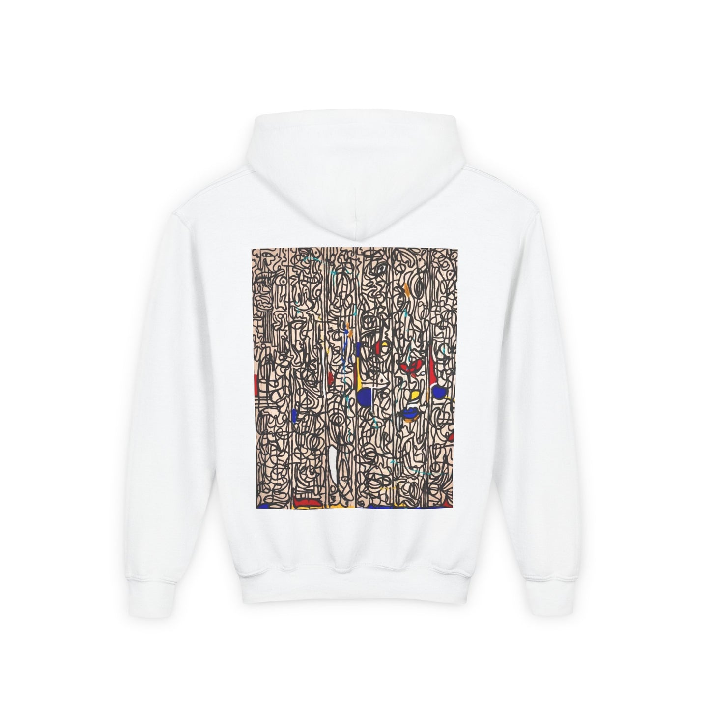 Colorful Abstract Youth Hoodie, Artistic Kids Sweatshirt, Unique Gift for Teens, Trendy Casual Wear, Perfect for Art Lovers, Kids' Fashion