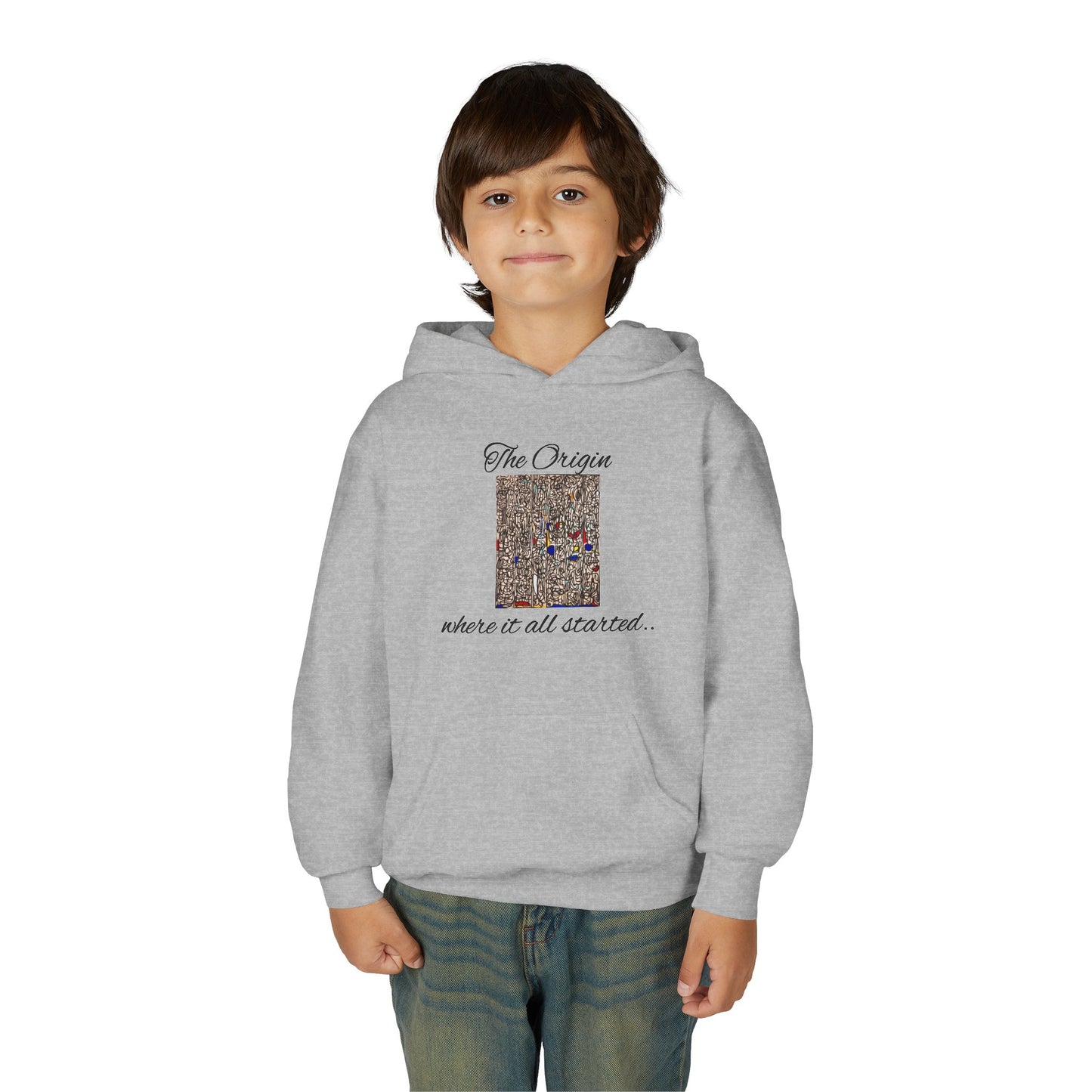 Colorful Abstract Youth Hoodie, Artistic Kids Sweatshirt, Unique Gift for Teens, Trendy Casual Wear, Perfect for Art Lovers, Kids' Fashion
