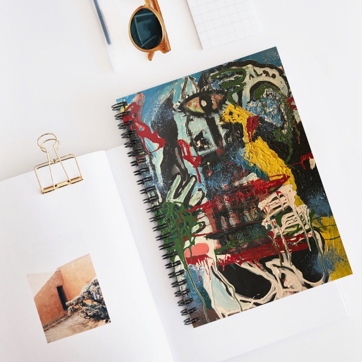 Artistic Spiral Notebook - Ruled Line, Unique Journal for Creative Souls, Gift for Artists, Colorful Sketchbook,  Inspirational Writing