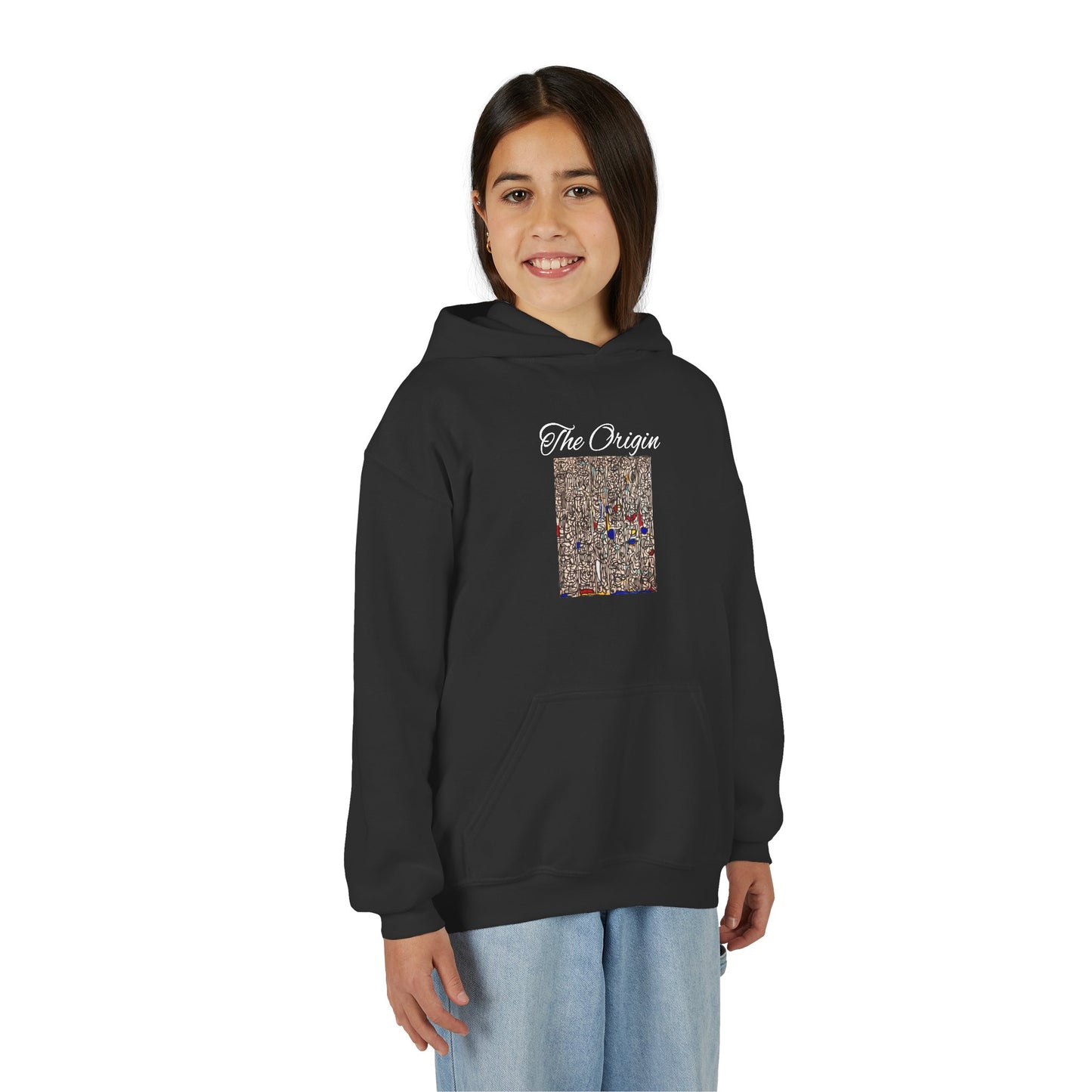 Colorful Abstract Youth Hoodie, Artistic Kids Sweatshirt, Unique Gift for Teens, Trendy Casual Wear, Perfect for Art Lovers, Kids' Fashion