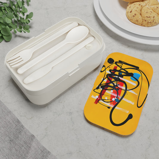Vibrant Bento Lunch Box - Artistic Food Container for Kids, Adults, Back to School, Picnics, Bento Meal Prep