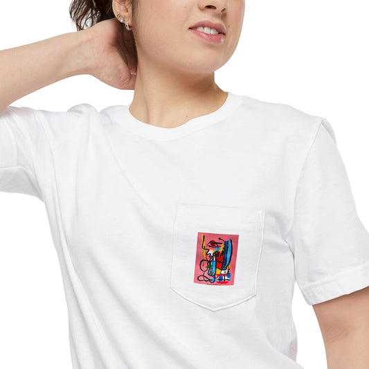 “Little Monster Tee”Colorful Graphic Pocket T-shirt, Casual Tee, Unisex Shirt, Summer Outfit, Gift for Him/Her, Stylish Pocket Tee