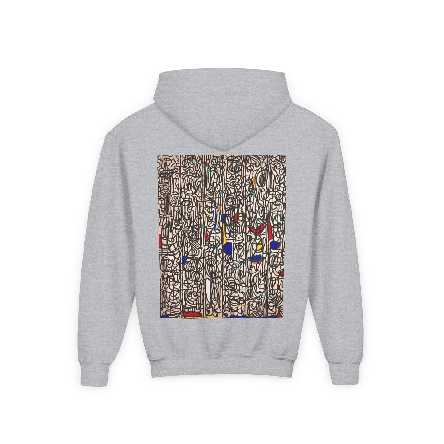 Colorful Abstract Youth Hoodie, Artistic Kids Sweatshirt, Unique Gift for Teens, Trendy Casual Wear, Perfect for Art Lovers, Kids' Fashion