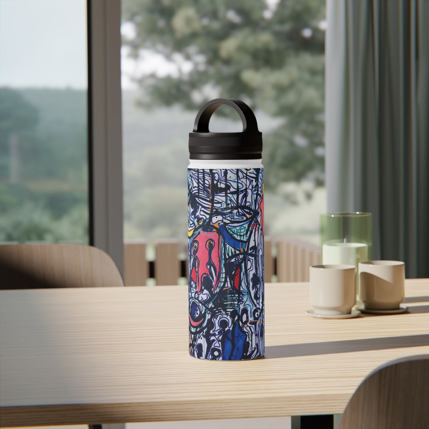 Stainless Steel Water Bottle, Handle Lid