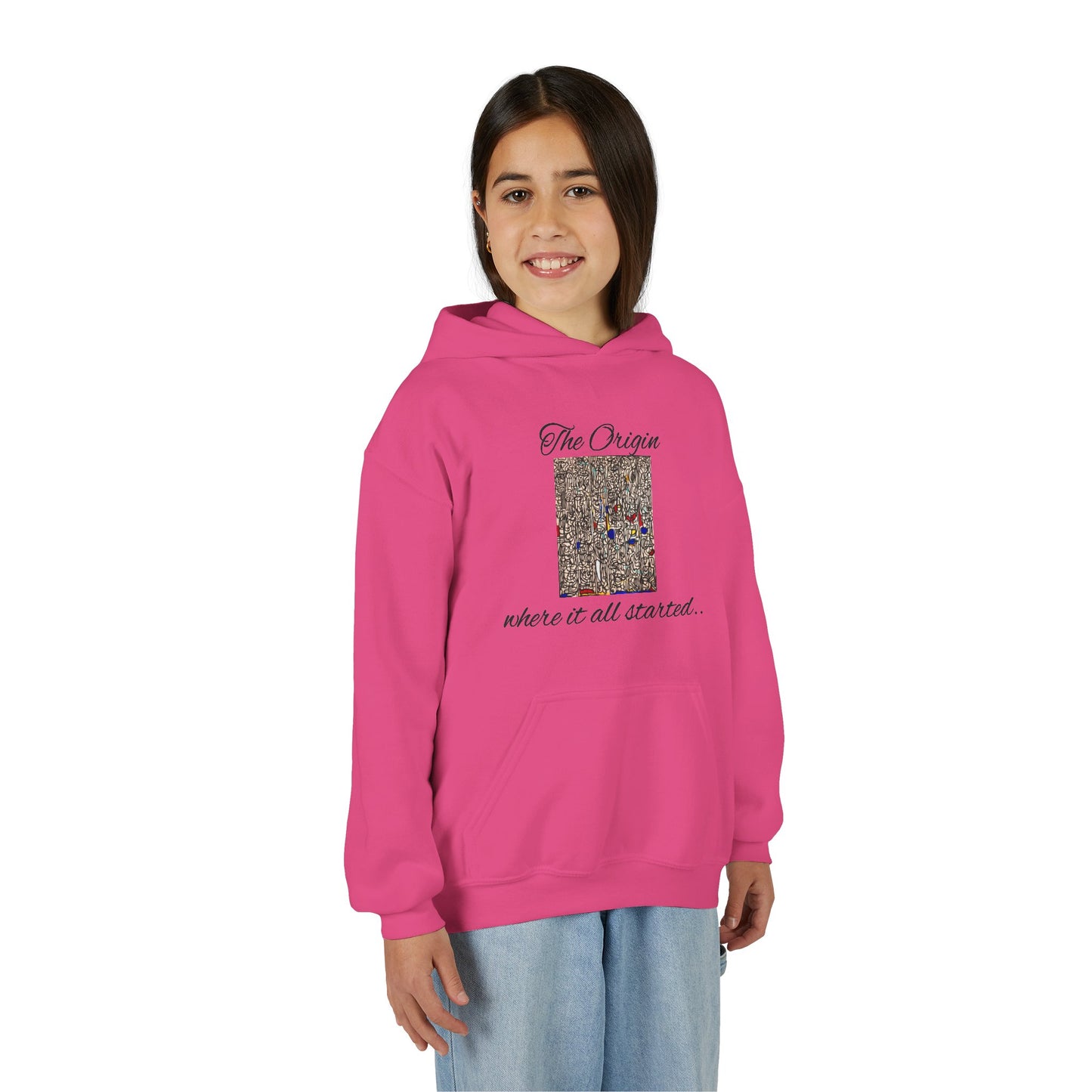 Colorful Abstract Youth Hoodie, Artistic Kids Sweatshirt, Unique Gift for Teens, Trendy Casual Wear, Perfect for Art Lovers, Kids' Fashion