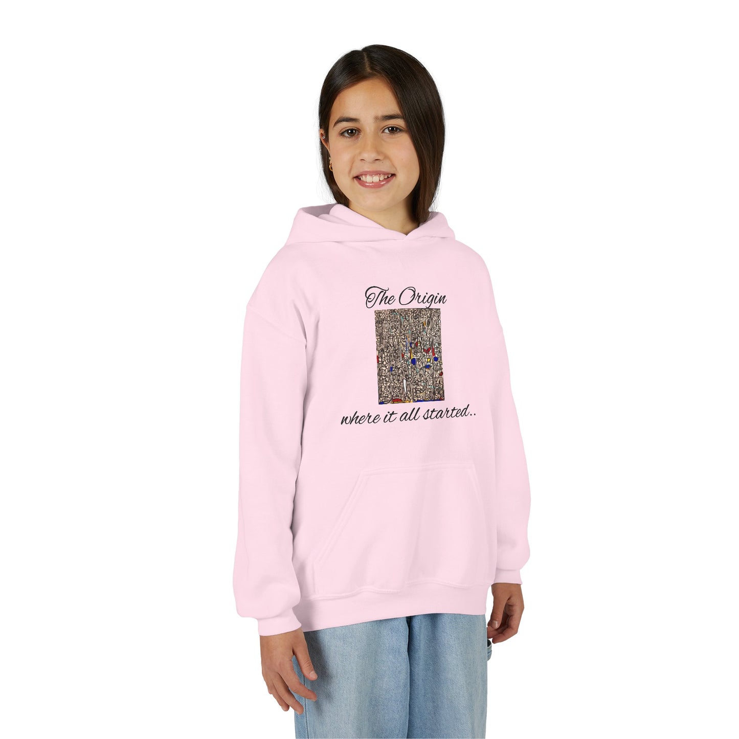 Colorful Abstract Youth Hoodie, Artistic Kids Sweatshirt, Unique Gift for Teens, Trendy Casual Wear, Perfect for Art Lovers, Kids' Fashion