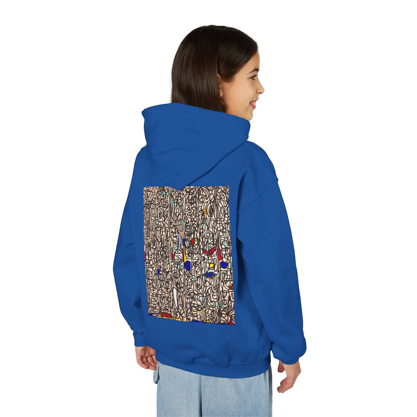 Colorful Abstract Youth Hoodie, Artistic Kids Sweatshirt, Unique Gift for Teens, Trendy Casual Wear, Perfect for Art Lovers, Kids' Fashion