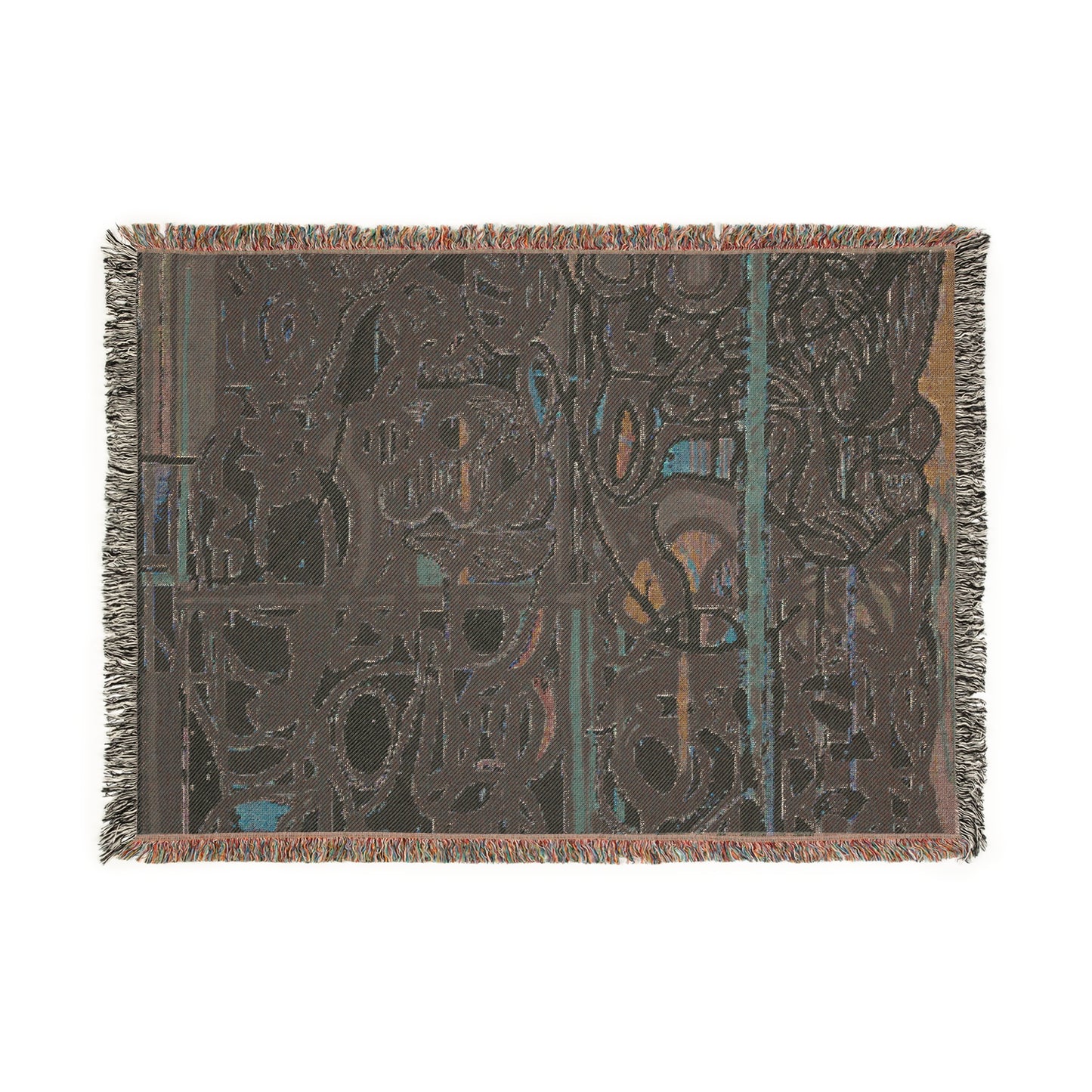 Artistic Woven Blanket - Cozy Decorative Throw for Home, Unique Wall Tapestry, Ideal Gift for Art Lovers, Warm Living Room Accent