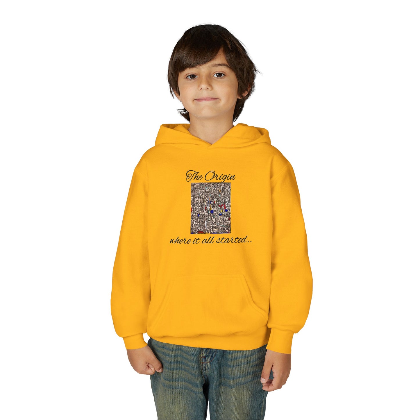 Colorful Abstract Youth Hoodie, Artistic Kids Sweatshirt, Unique Gift for Teens, Trendy Casual Wear, Perfect for Art Lovers, Kids' Fashion