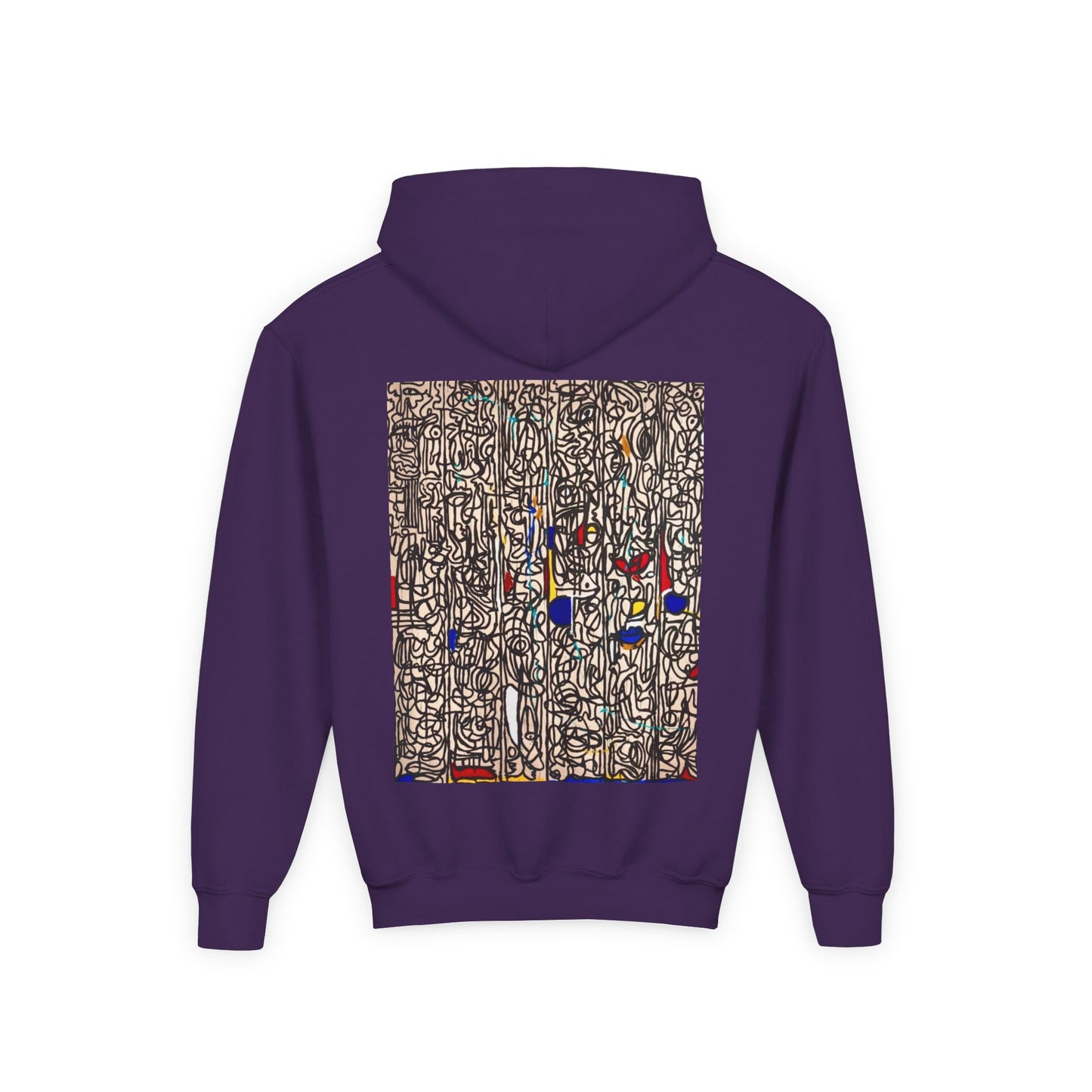 Colorful Abstract Youth Hoodie, Artistic Kids Sweatshirt, Unique Gift for Teens, Trendy Casual Wear, Perfect for Art Lovers, Kids' Fashion