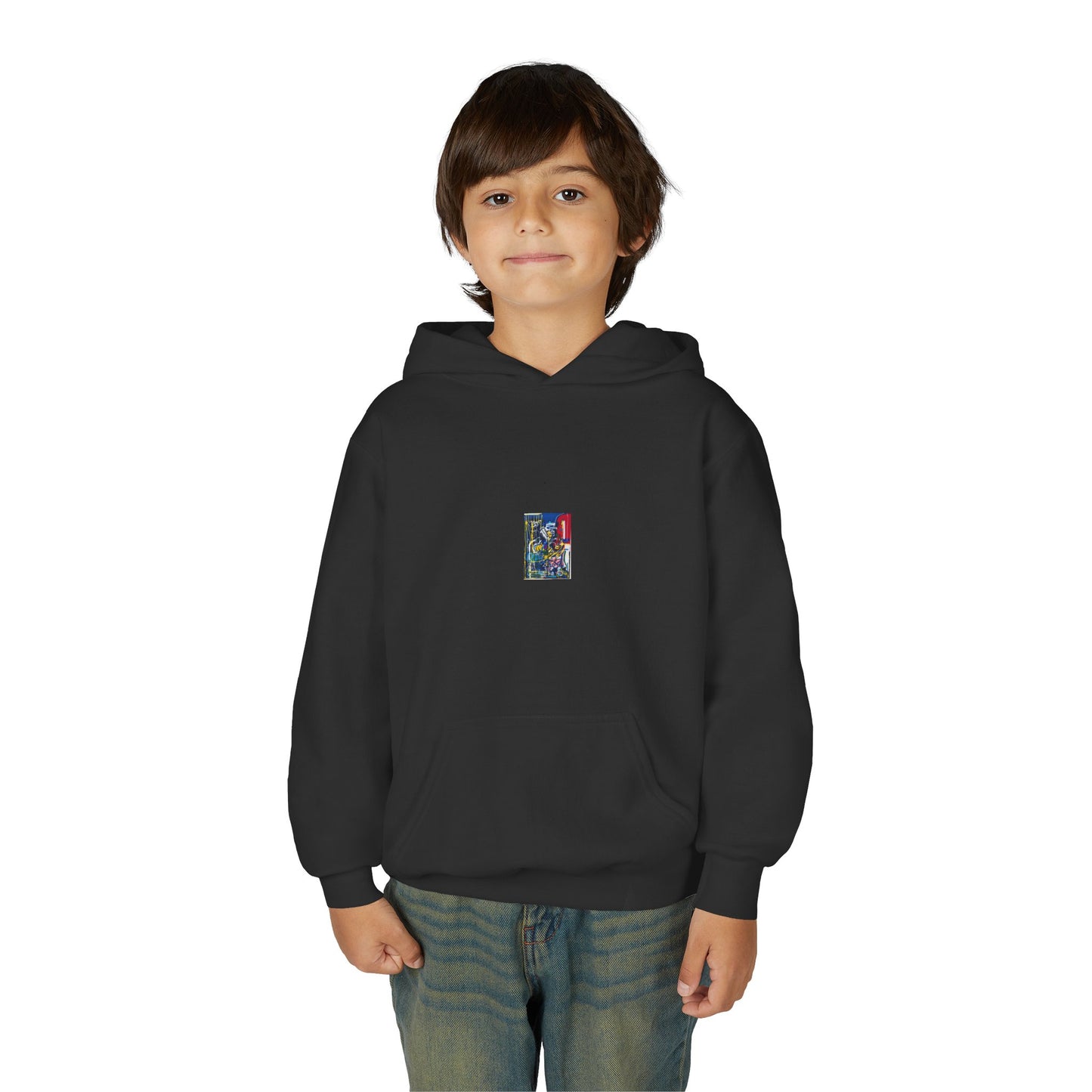 Colorful Youth Hoodie with Artistic Print, Youth Sweatshirt, Trendy Hoodie for Kids, Stylish Hooded Sweatshirt, Gift for Young Artists