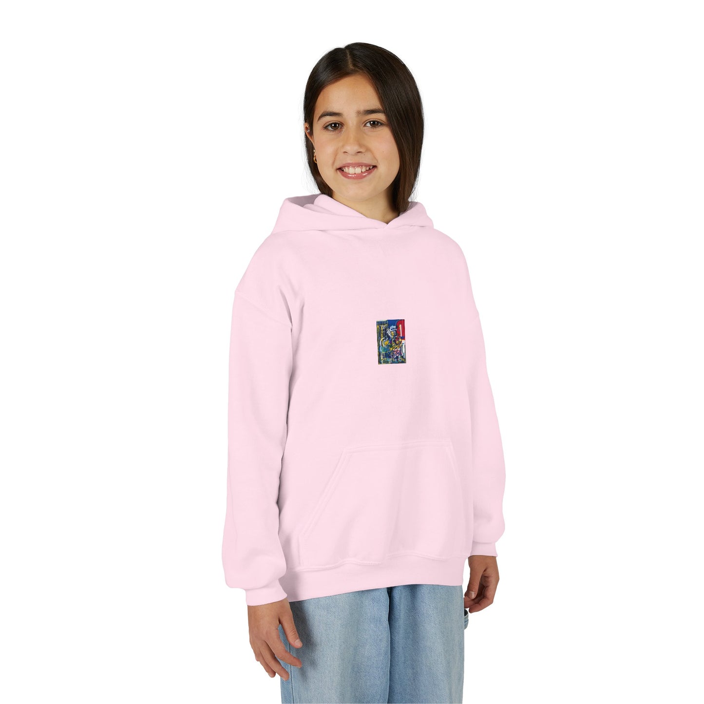 Colorful Youth Hoodie with Artistic Print, Youth Sweatshirt, Trendy Hoodie for Kids, Stylish Hooded Sweatshirt, Gift for Young Artists