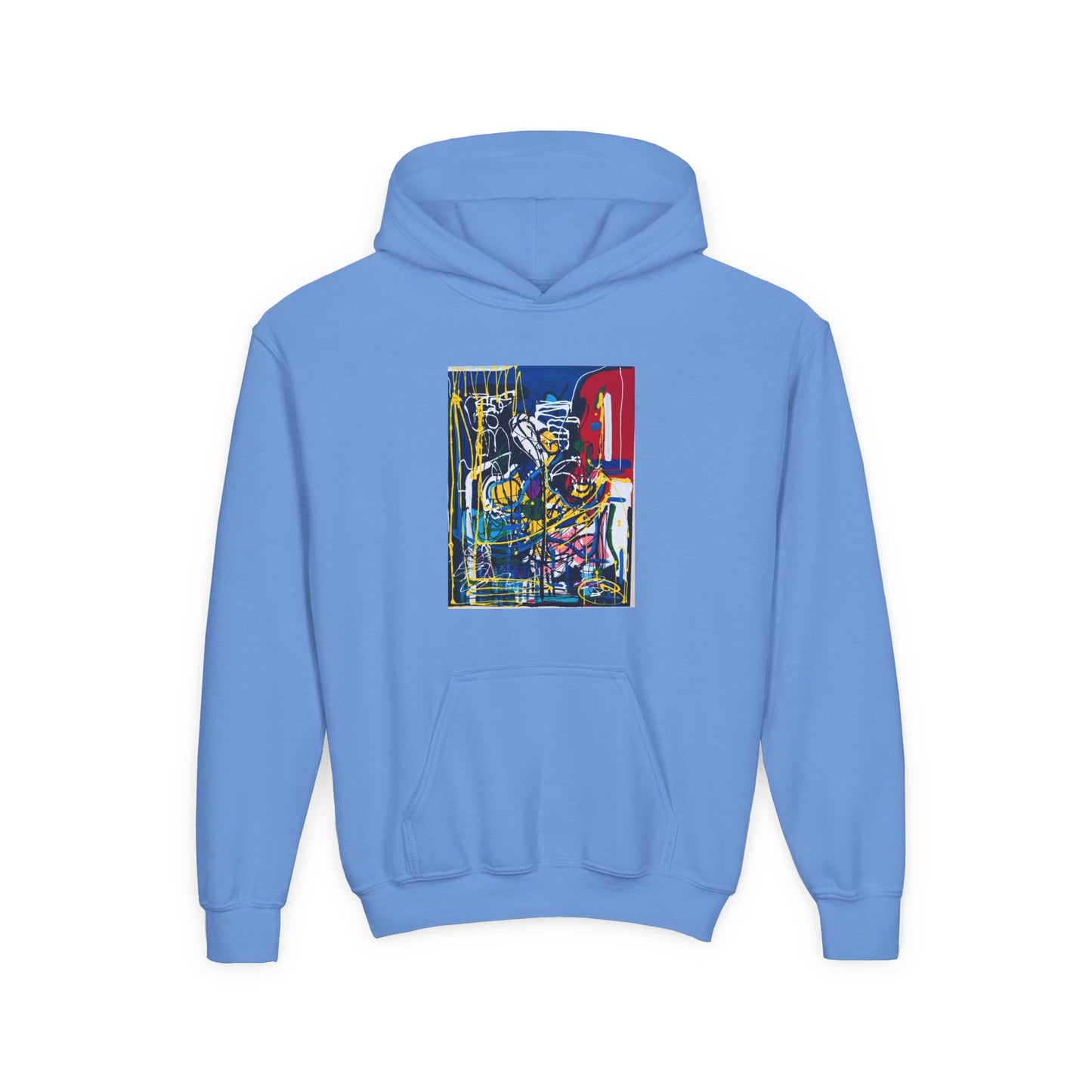Colorful Youth Hoodie with Artistic Print, Youth Sweatshirt, Trendy Hoodie for Kids, Stylish Hooded Sweatshirt, Gift for Young Artists
