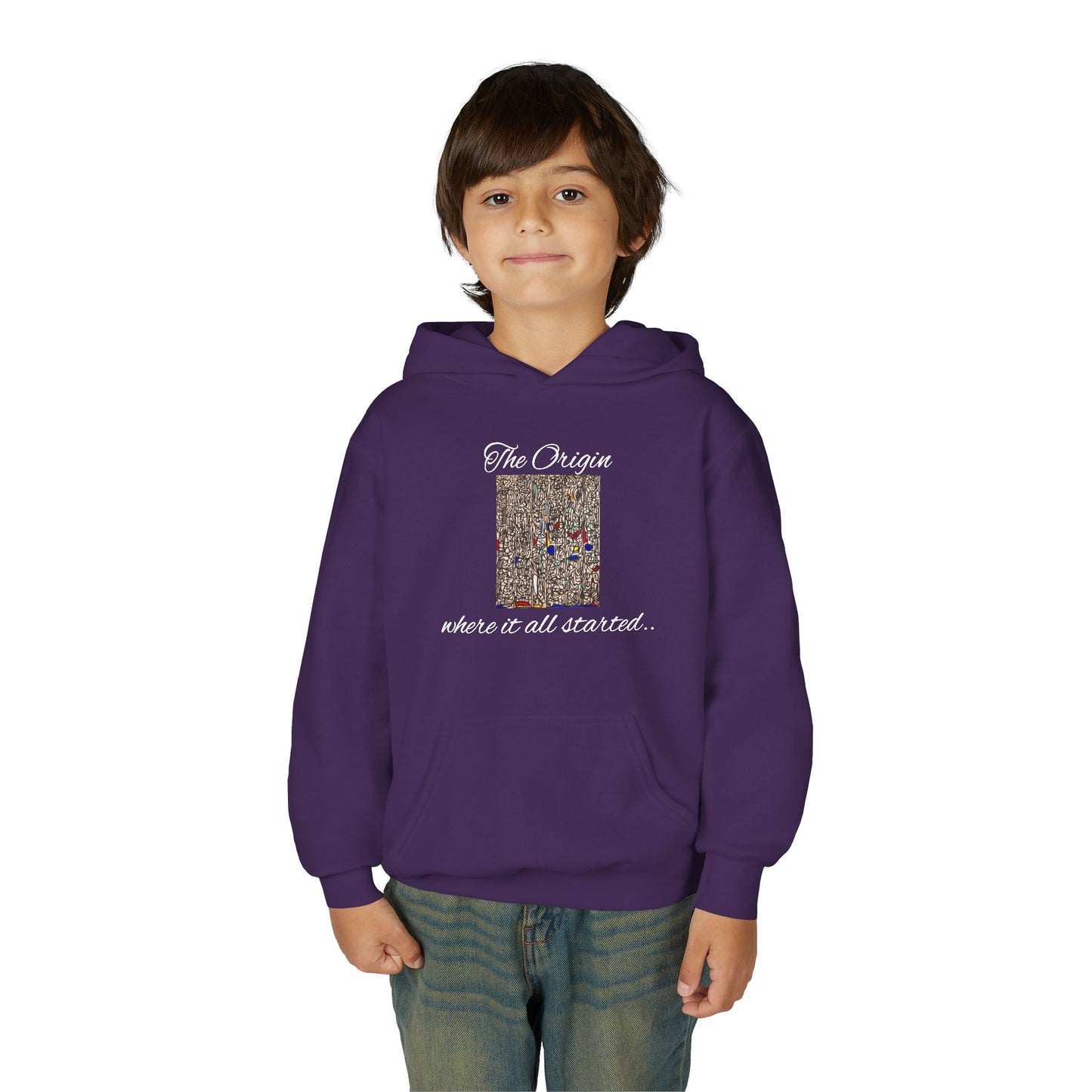 Colorful Abstract Youth Hoodie, Artistic Kids Sweatshirt, Unique Gift for Teens, Trendy Casual Wear, Perfect for Art Lovers, Kids' Fashion