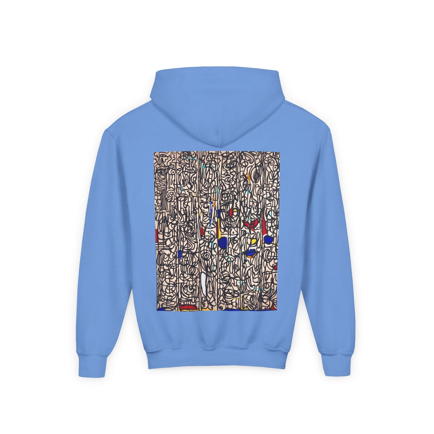 Colorful Abstract Youth Hoodie, Artistic Kids Sweatshirt, Unique Gift for Teens, Trendy Casual Wear, Perfect for Art Lovers, Kids' Fashion