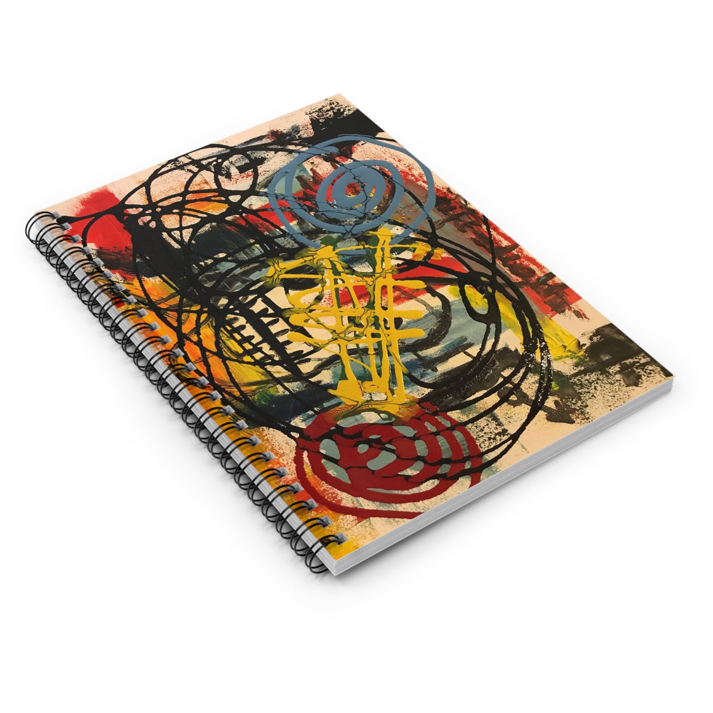 Abstract Art Spiral Notebook - Vibrant Ruled Line Journal, Artistic Gift for Creatives, Sketchbook, Unique Stationery, Birthday Gift