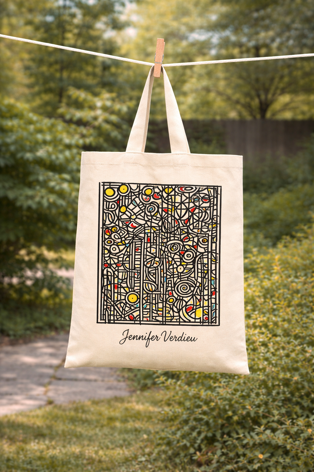 Unicity Abstract art tote bag