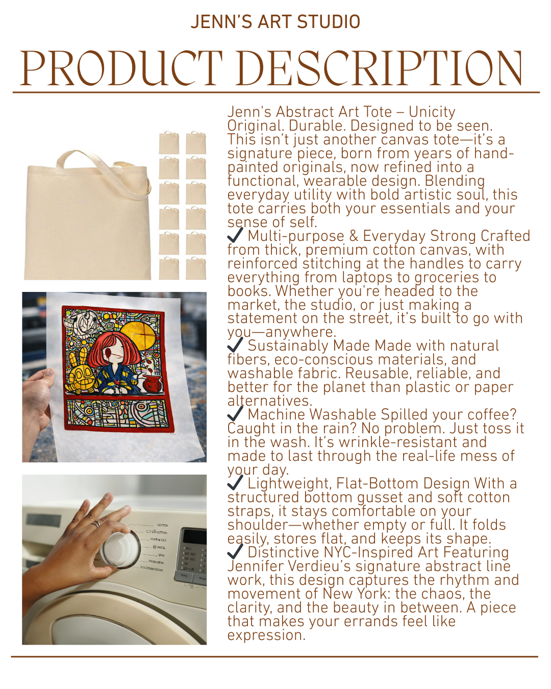 Unicity Abstract art tote bag